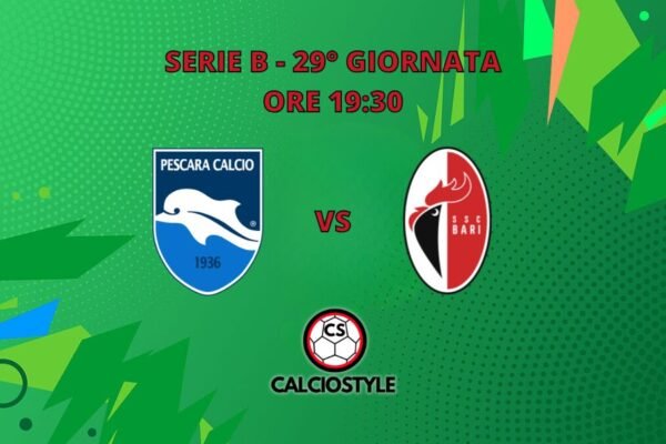 Pescara-Bari: probabili formazioni e dove vederla