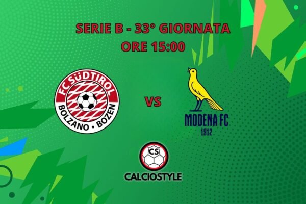 Sudtirol-Modena: probabili formazioni e dove vederla