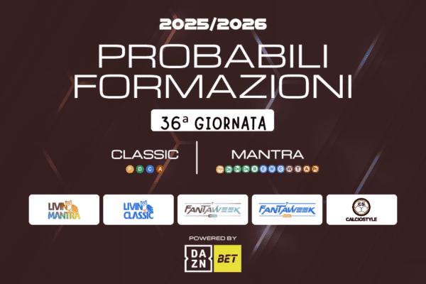 Fantacalcio 36°Giornata: consigli e formazioni